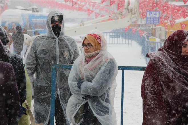 Erzurum kar altında Cumhurbaşkanı Erdoğan´ı bekliyor