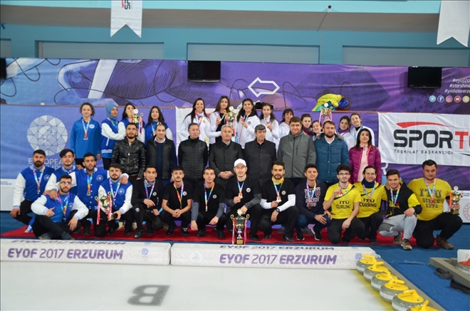 Curlingte UNİLİG´in şampiyonu Atatürk Üniversitesi