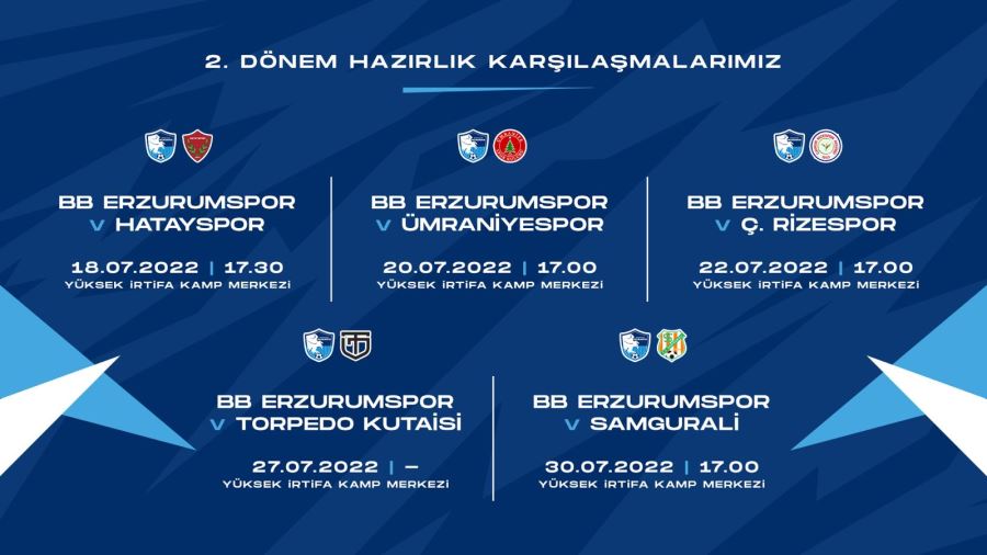 Erzurumspor 5 hazırlık maçı yapacak