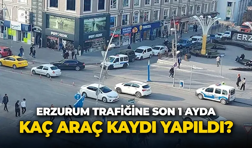 Erzurum trafiğine 1 ayda 3 bin 382 araç kaydı