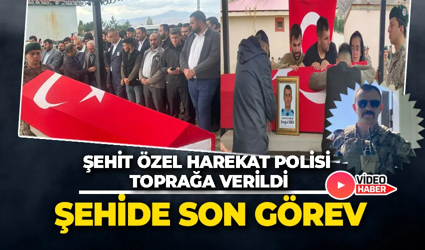 Şehit özel harekat polisi memleketi Erzurum’da son yolculuğuna uğurlandı