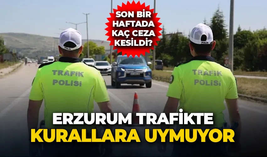 Erzurum’da 1 haftada 2 bin 124 sürücüye ceza kesildi