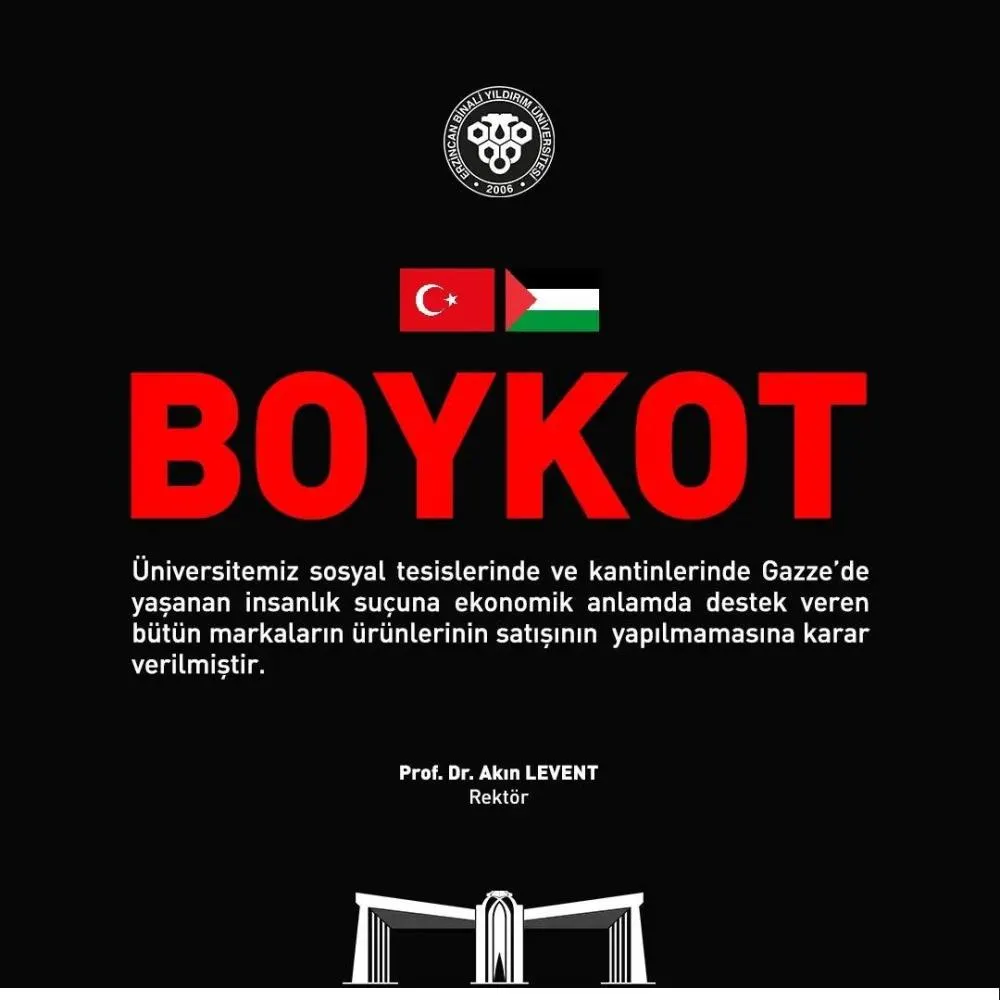 EBYÜ’den İsrail ürünlerine boykot kararı