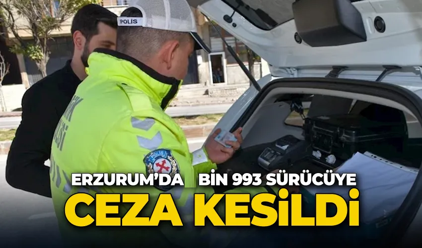 Erzurum’da bin 993 sürücüye ceza kesildi