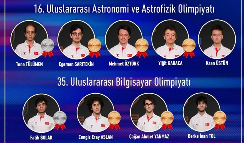 Türk öğrenciler uluslararası astronomi, astrofizik ve bilim olimpiyatlarından madalyalarla döndü