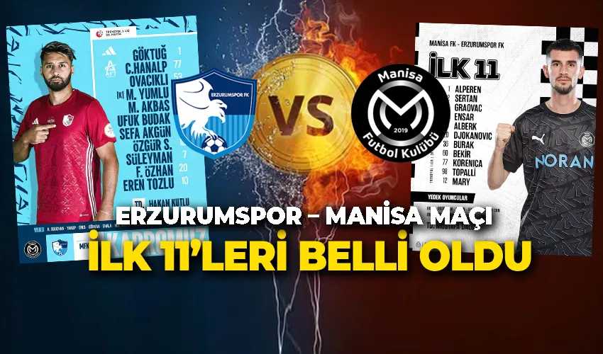 Erzurumspor – Manisa Maçı İlk 11’leri Belli Oldu