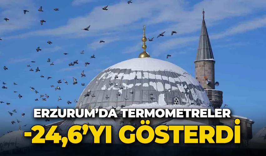 Erzurum’da termometreler -24,6’yı gösterdi