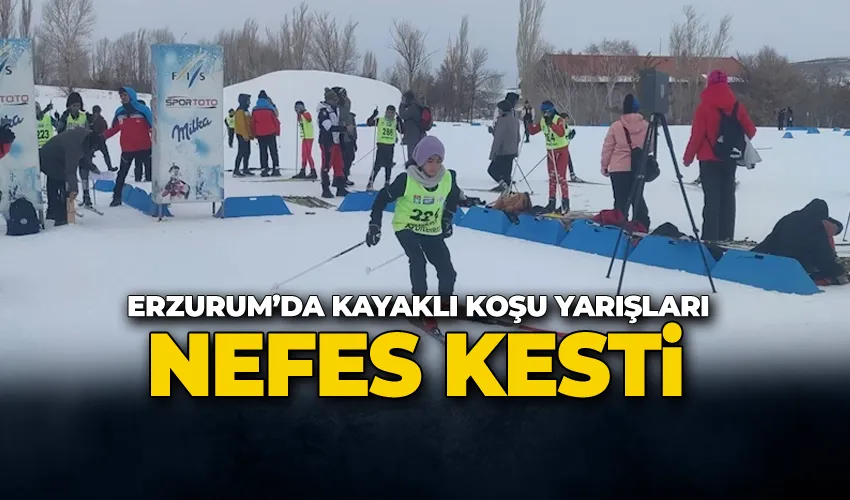 Erzurum’da kayaklı koşu yarışları nefes kesti