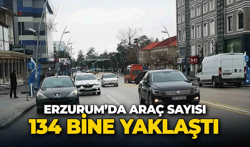 Erzurum’da araç sayısı 134 bine yaklaştı