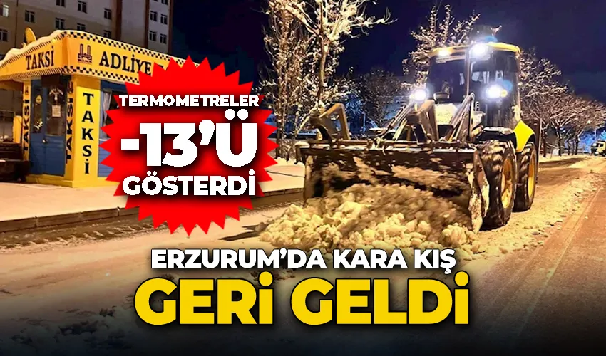 Erzurum’da 164 köyü kapalı, termometreler -13’ü gösterdi
