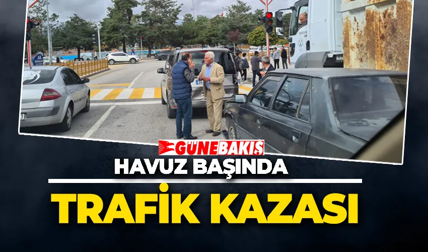 HAVUZ BAŞINDA TRAFİK KAZASI 