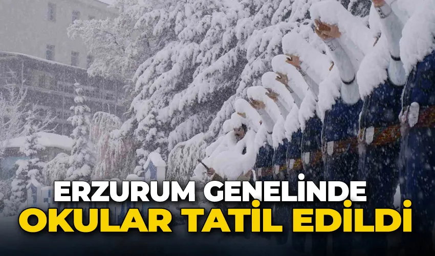 Erzurum genelinde okullar tatil edildi 