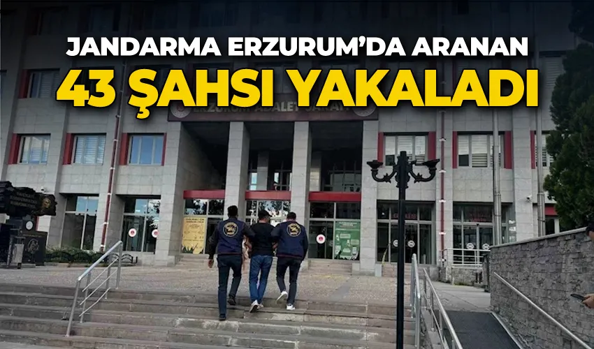 Jandarma Erzurum’da aranan 43 şahsı yakaladı