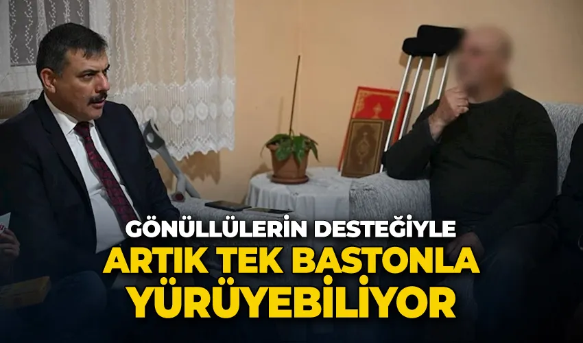 Gönüllülerin desteğiyle artık tek bastonla yürüyebiliyor