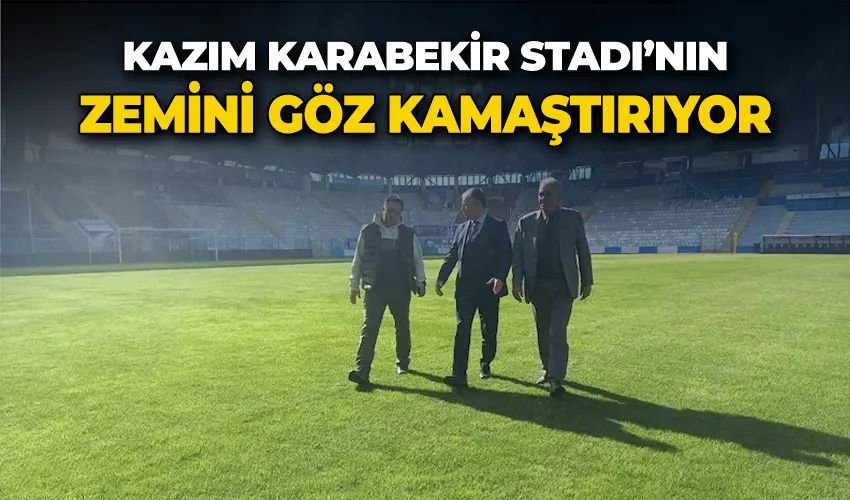 Kazım Karabekir Stadı’nın zemini göz kamaştırıyor