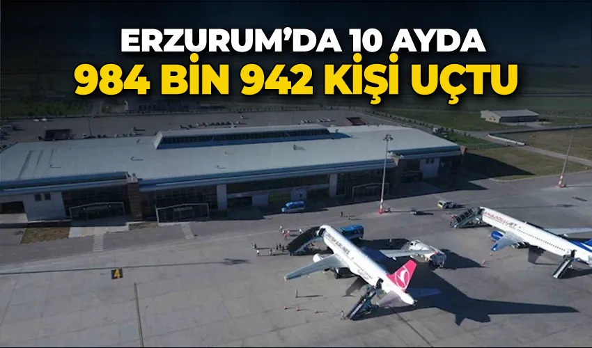 Erzurum’da 10 ayda 984 bin 942 kişi uçtu