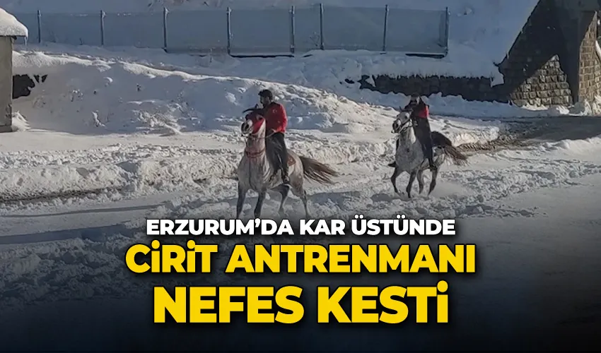 Kar üstünde cirit antrenmanı nefes kesti