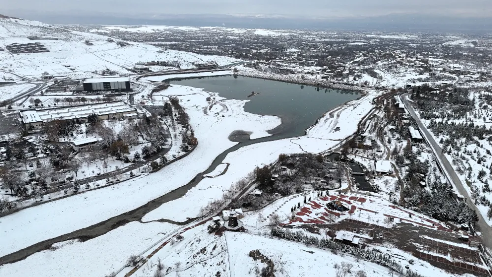 Malatya’da kar yağışı sonrası kış manzaraları