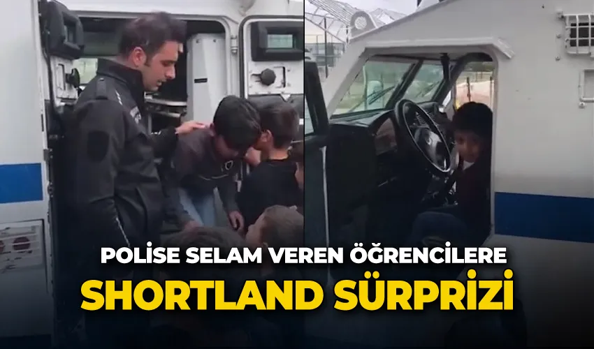 Polise selam veren öğrencilere shortland sürprizi