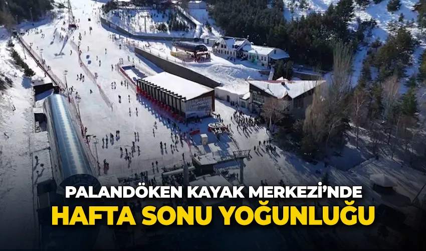 Palandöken Kayak Merkezi’nde hafta sonu yoğunluğu