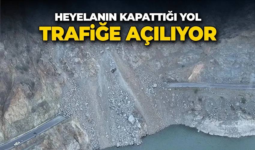 Heyelanın kapattığı yol trafiğe açılıyor