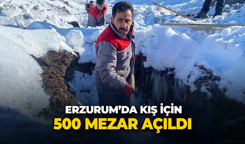 Erzurum’da kış için 500 mezar açıldı