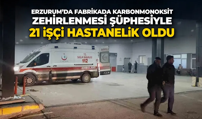 Erzurum’da fabrikada karbonmonoksit zehirlenmesi şüphesiyle 21 işçi hastanelik oldu