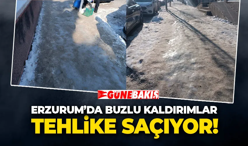 Erzurum’da Buzlu Kaldırımlar Tehlike Saçıyor: Vatandaşlar Çözüm Bekliyor