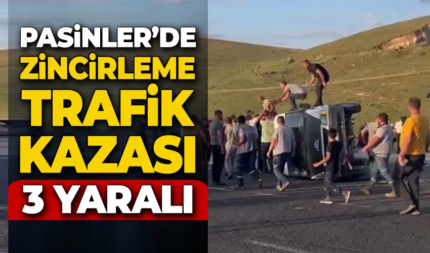 Pasinler’de zincirleme trafik kazası: 3 yaralı