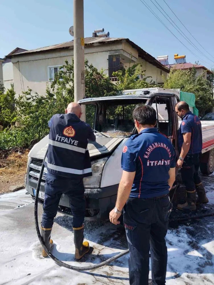 Kahramanmaraş’ta araç yangını