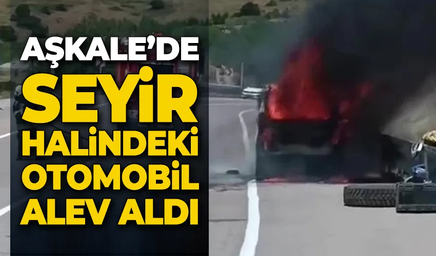 Seyir halindeki otomobil alev aldı