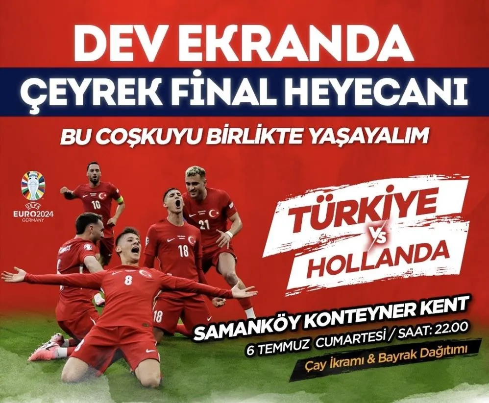 Türkiye-Hollanda maçını dev ekranda izleyecekler