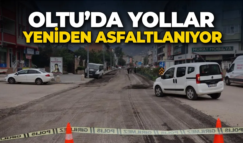 Oltu’da yollar yeniden asfaltlanıyor