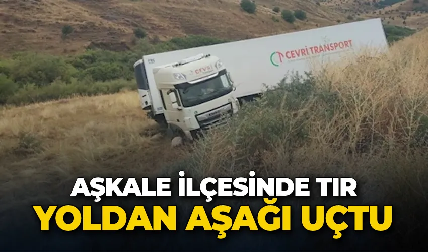 Tır yoldan aşağı uçtu