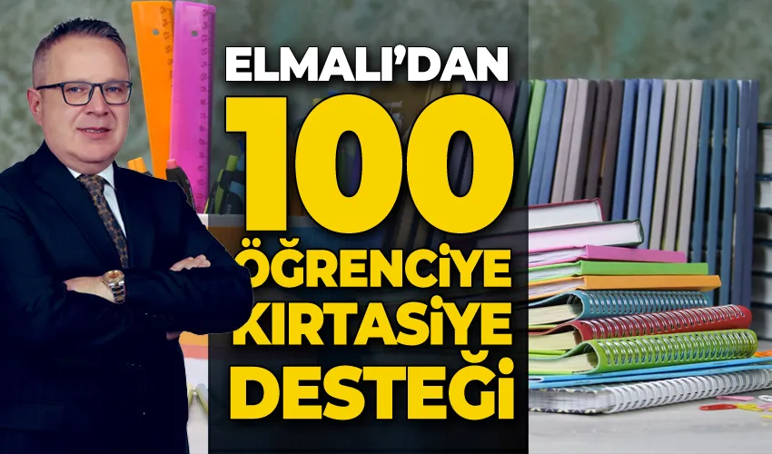 Elmalı’dan 100 öğrenciye kırtasiye desteği