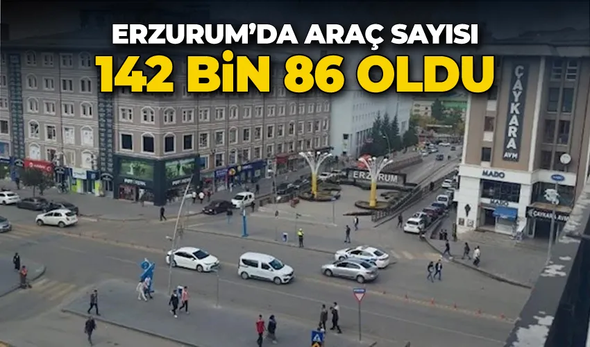 Erzurum’da araç sayısı 142 bin 86 oldu