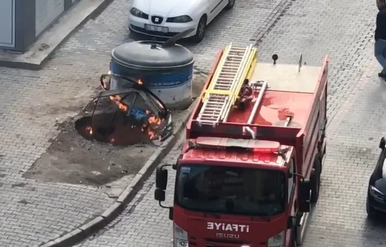 Konya’da çöp konteynerinde yangın