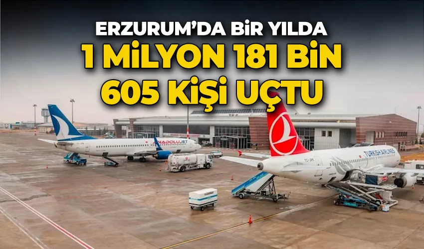 Erzurum’da bir yılda 1 milyon 181 bin 605 kişi uçtu