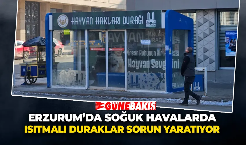 Erzurum’da Soğuk Havalarda Isıtmalı Duraklar Sorun Yaratıyor