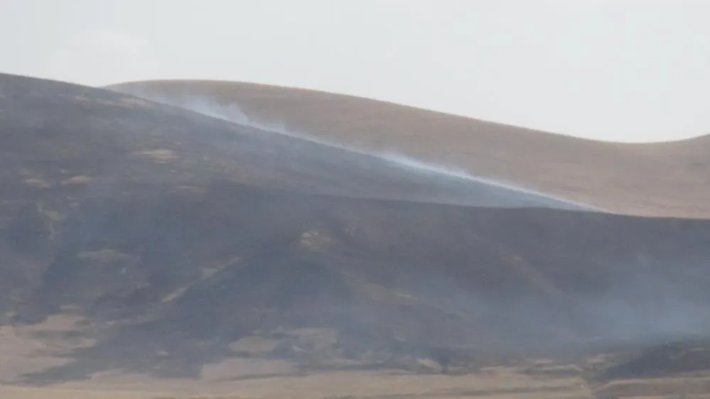 Kars’ta anız yangını