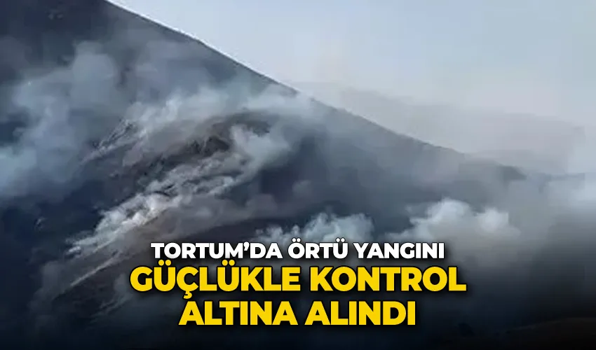 Tortum’da örtü yangını güçlükle kontrol altına alındı