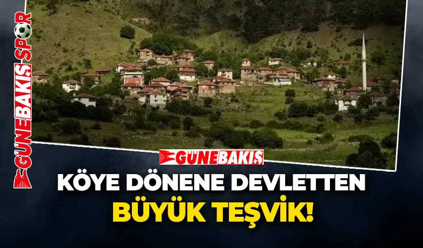 Köye Dönene Devletten Büyük Teşvik