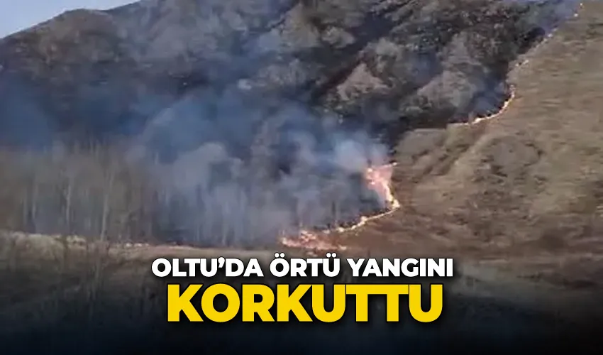 Oltu’da örtü yangını korkuttu