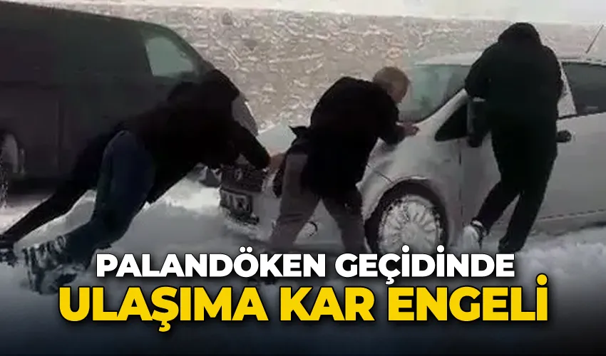 Palandöken geçidinde ulaşıma kar engeli