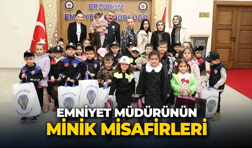 Emniyet  müdürünün minik misafirleri