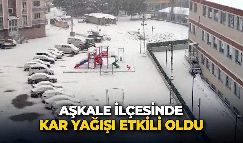 Aşkale’de kar yağış etkili oldu