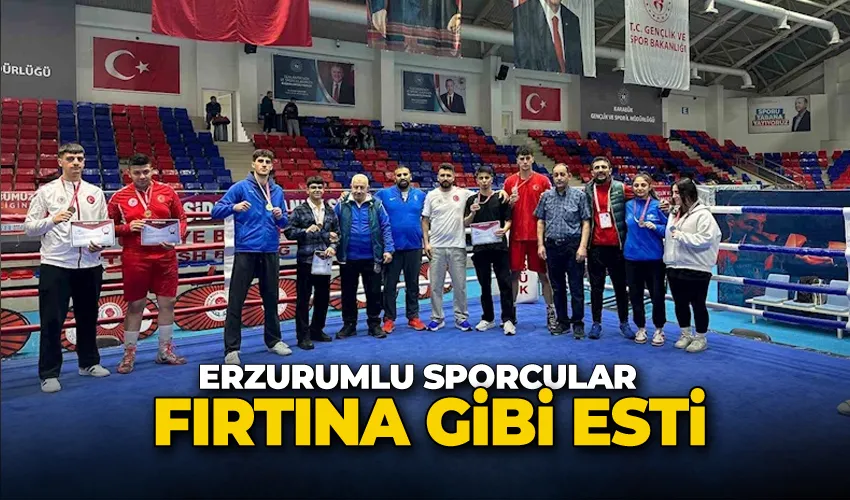 Erzurumlu sporcular ringte fırtına gibi esti