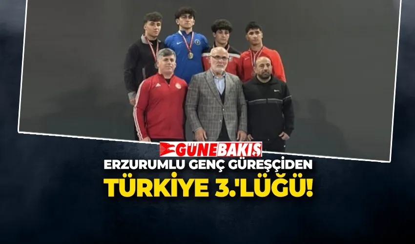 Erzurumlu Genç Güreşçiden Türkiye 3.