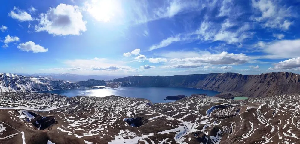 Nemrut Kalderası havadan görüntülendi