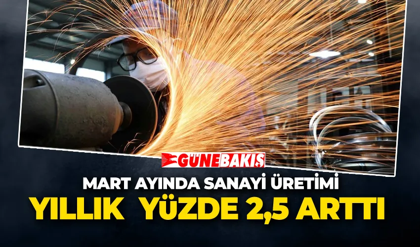 Mart Ayında Sanayi Üretimi Yıllık  Yüzde 2,5 Arttı